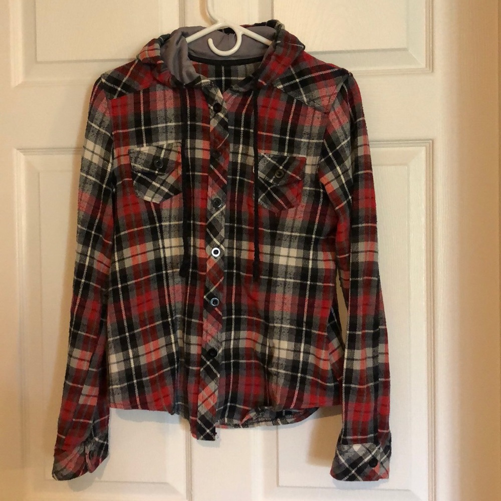 Red & Black Hooded Flannel